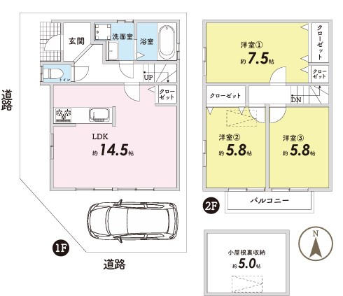 有栖川駅 徒歩14分 構造:木造土地面積:63.19平米 ( 19.11坪 ) 建物面積:78.43平米 ( 23.72坪 )