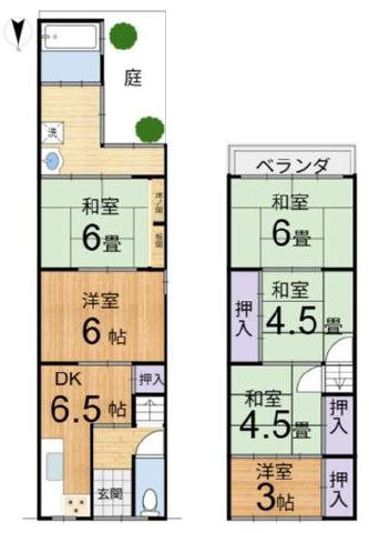 花園駅 徒歩14分 構造:木造土地面積:87.03平米 ( 26.32坪 ) 建物面積:44.62平米 ( 13.49坪 )