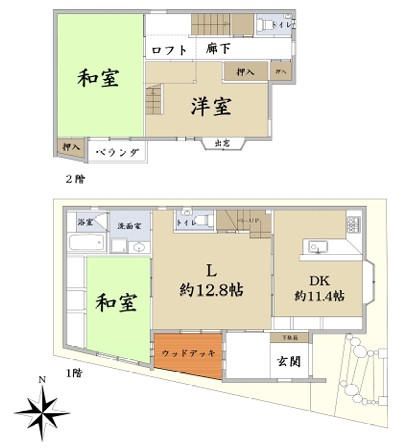 宇多野駅 徒歩4分 構造:木造土地面積:118.18平米 ( 35.74坪 ) 建物面積:99.43平米 ( 30.07坪 )