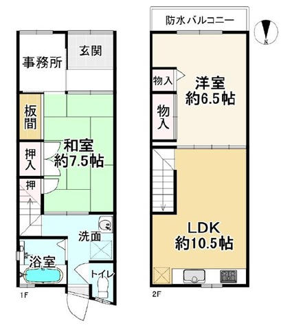 山ノ内駅 徒歩8分 構造:木造土地面積:46.77平米 ( 14.14坪 ) 建物面積:46.07平米 ( 13.93坪 )
