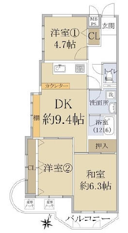 花園駅 徒歩4分 構造:鉄筋コンクリート造専有面積:60.03平米 ( 18.15坪 )