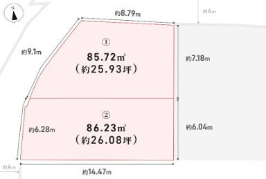 嵐電天神川駅 徒歩9分 土地面積:84.17平米 ( 25.46坪 )