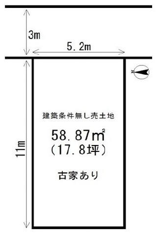 花園駅 徒歩5分 土地面積:58.87平米 ( 17.8坪 )